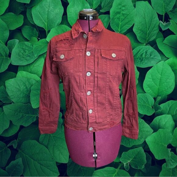 5 for $25🔥Jordan Craig Kids Legacy Edition Size 12 Maroon Jean Jacket - Picture 1 of 5